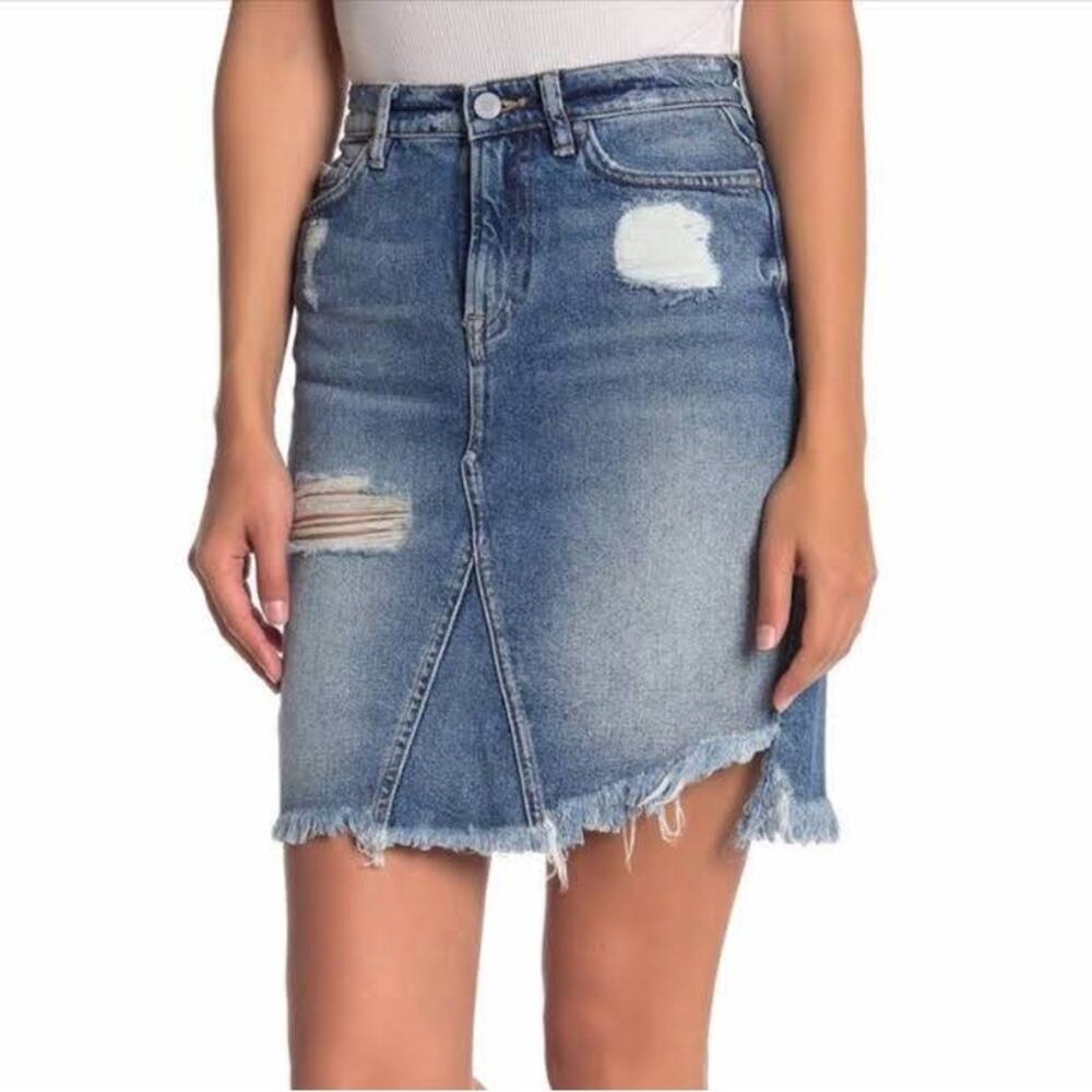NWT Allsaints Distressed Denim Skirt‎